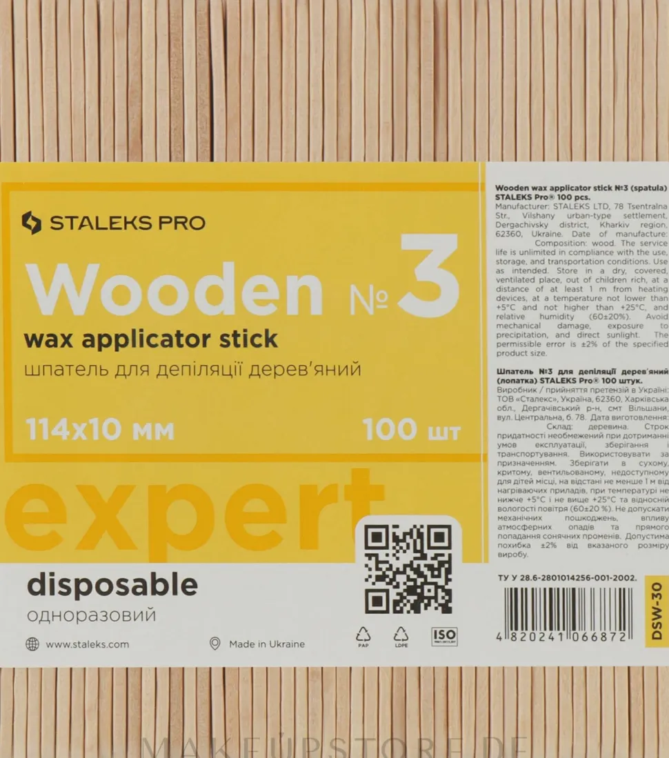 Enthaarungsspatel aus Holz Nr. 3 100 Stück