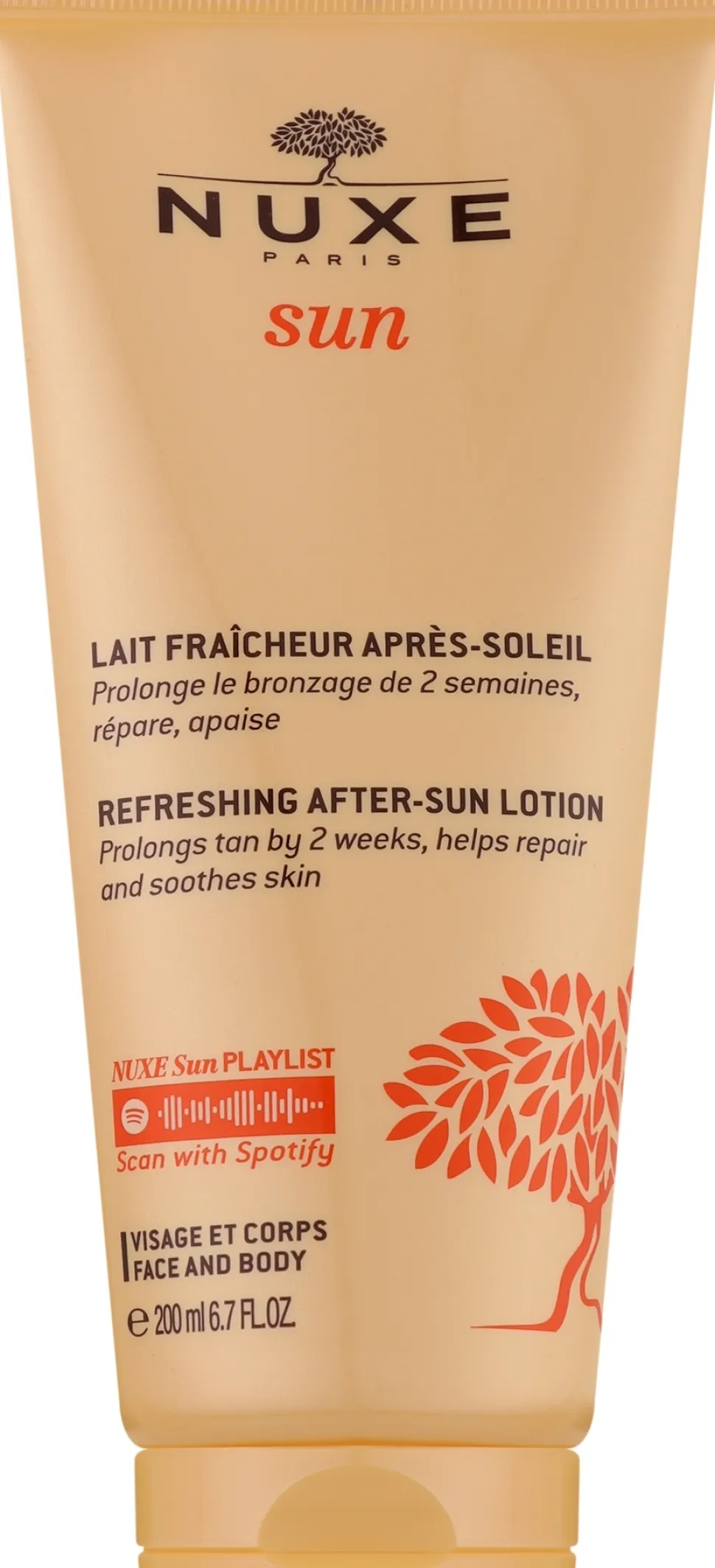 Erfrischende After-Sun-Milch für Gesicht und Körper mit aquatischen und sonnigen Blumen