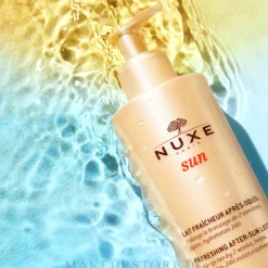Erfrischende After-Sun-Milch für Gesicht und Körper mit aquatischen und sonnigen Blumen