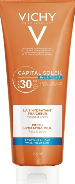 Erfrischende und feuchtigkeitsspendende Sonnenschutzmilch für Körper und Gesicht SPF 30