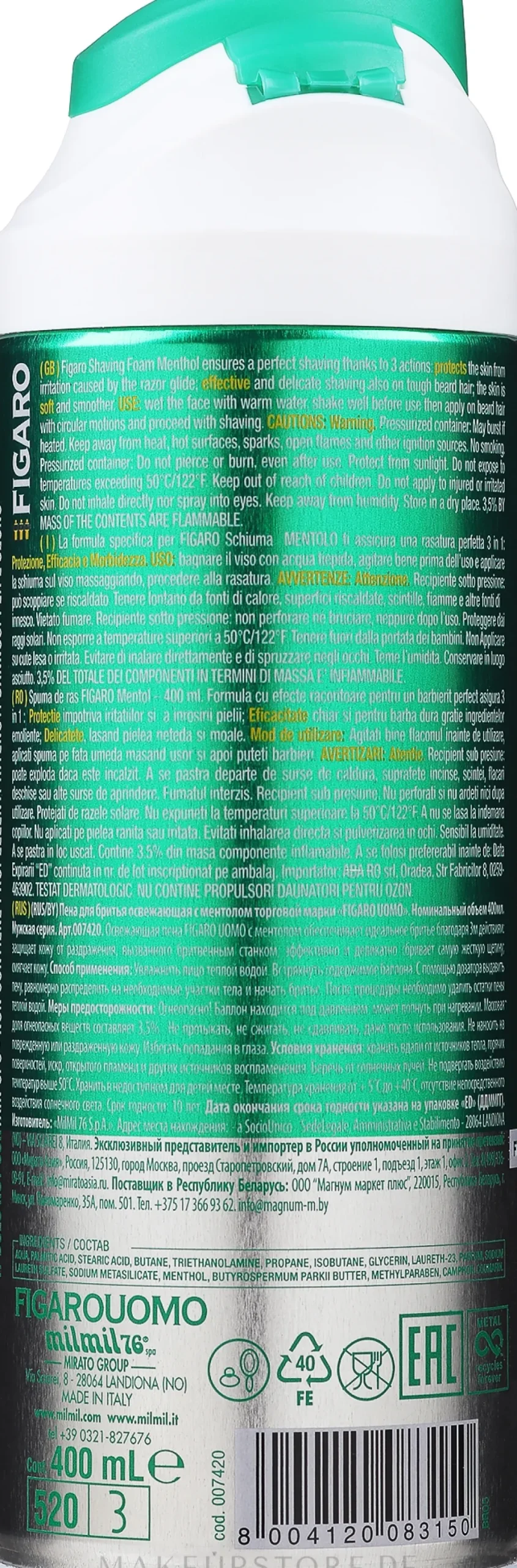 Erfrischender Rasierschaum