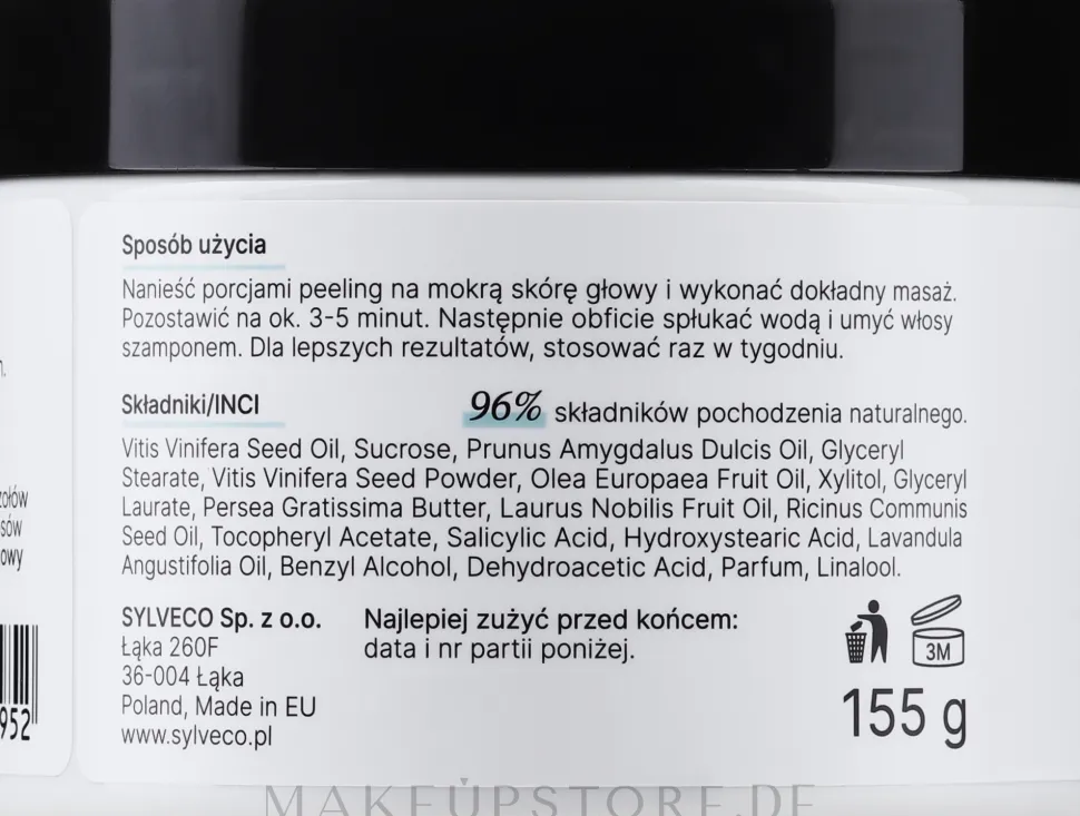 Erfrischendes und reinigendes Kopfhautpeeling mit Weintrauben- und Lavendelöl