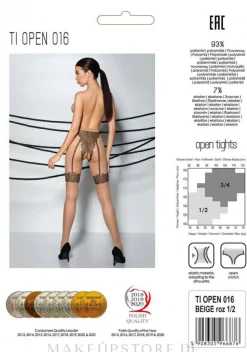 Erotische Strumpfhose mit Ausschnitt Tiopen 016 20 Den beige