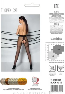 Erotische Strumpfhose mit Ausschnitt Tiopen 021 20 Den black