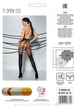 Erotische Strumpfhose mit Ausschnitt Tiopen 012 20/40 Den black