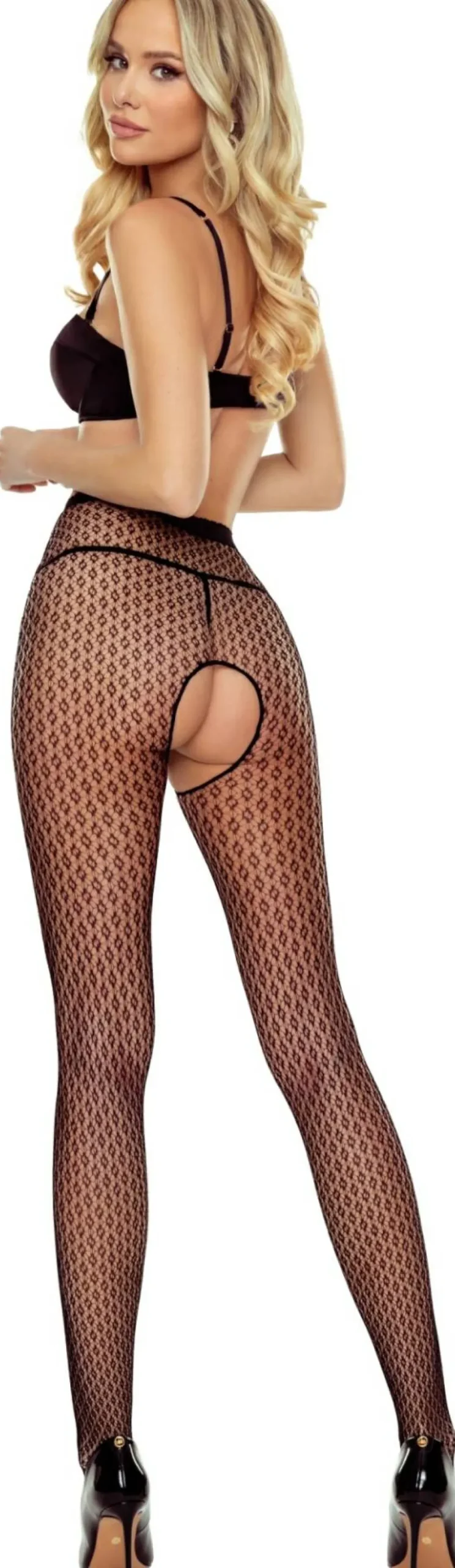 Erotische Strumpfhosen mit Ausschnitt Tiopen 037, schwarz