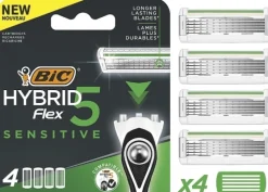 Ersatzklingen für Flex 5 Hybrid Sensitive Rasierer, 4 Stück