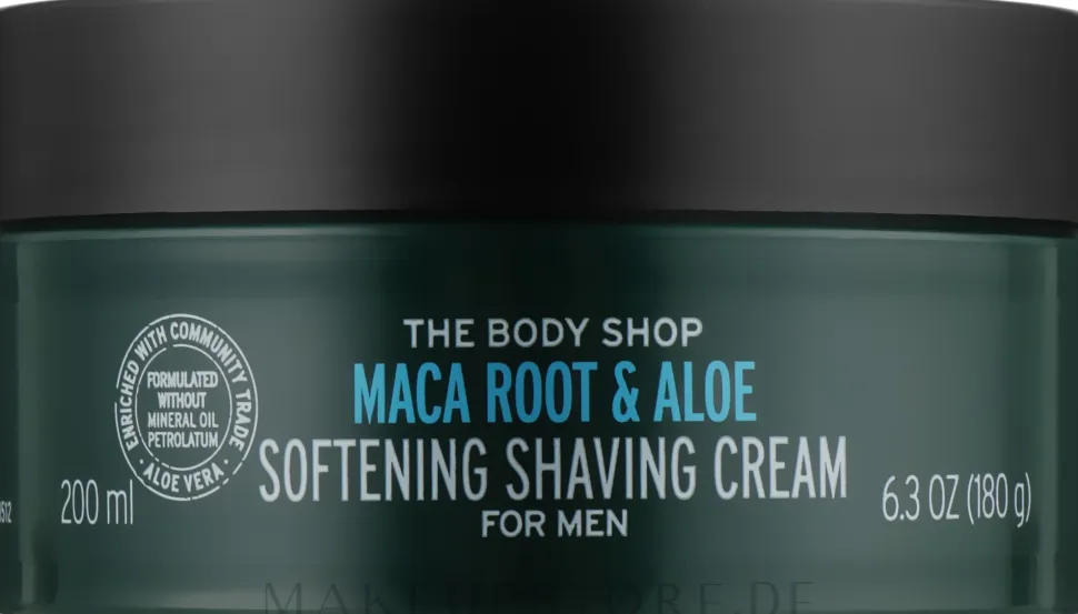 Erweichende Rasiercreme für Männer mit Maca Wurzel und Aloe