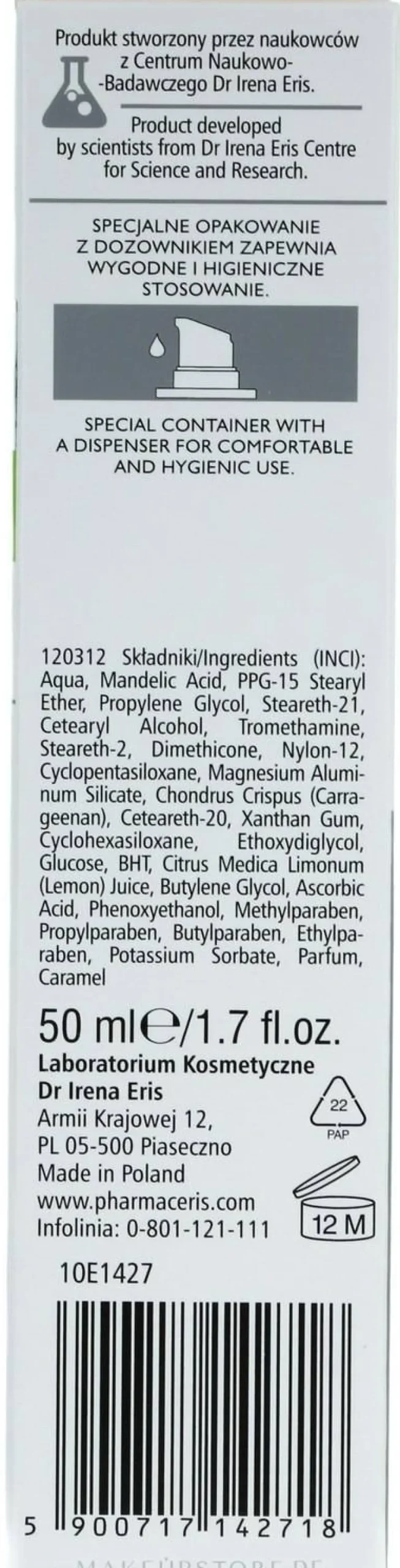 Exfolierende Nachtcreme mit 5% Mandelsäure