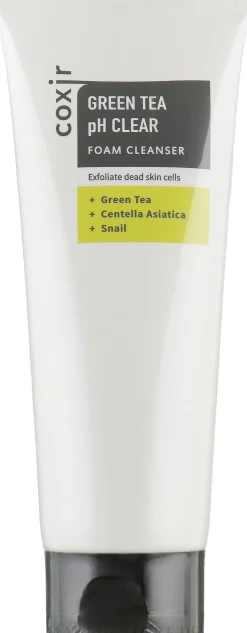 Exfolierender Gesichtsreinigungsschaum mit grünem Tee, indischem Wassernabel und Schneckenschleim