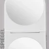 Faltbarer Spiegel, rund, 14x6 cm, weiß