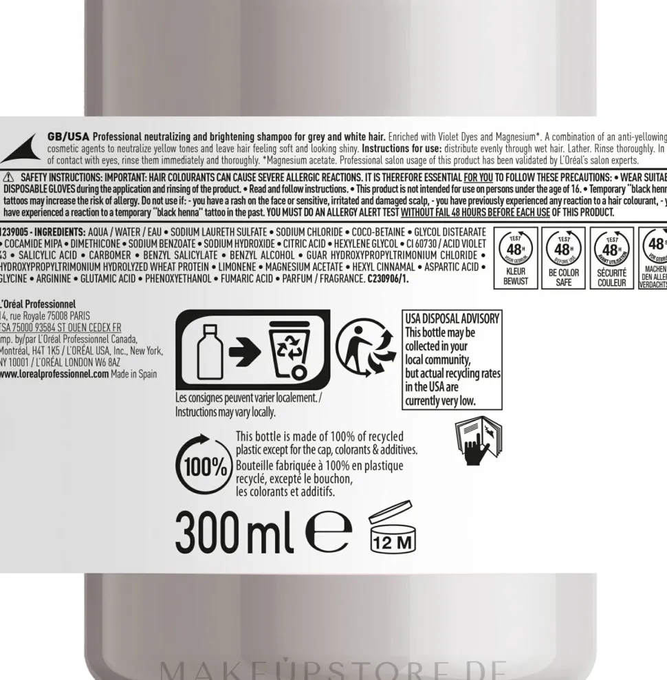 Farbauffrischendes Shampoo für blondes und graues Haar