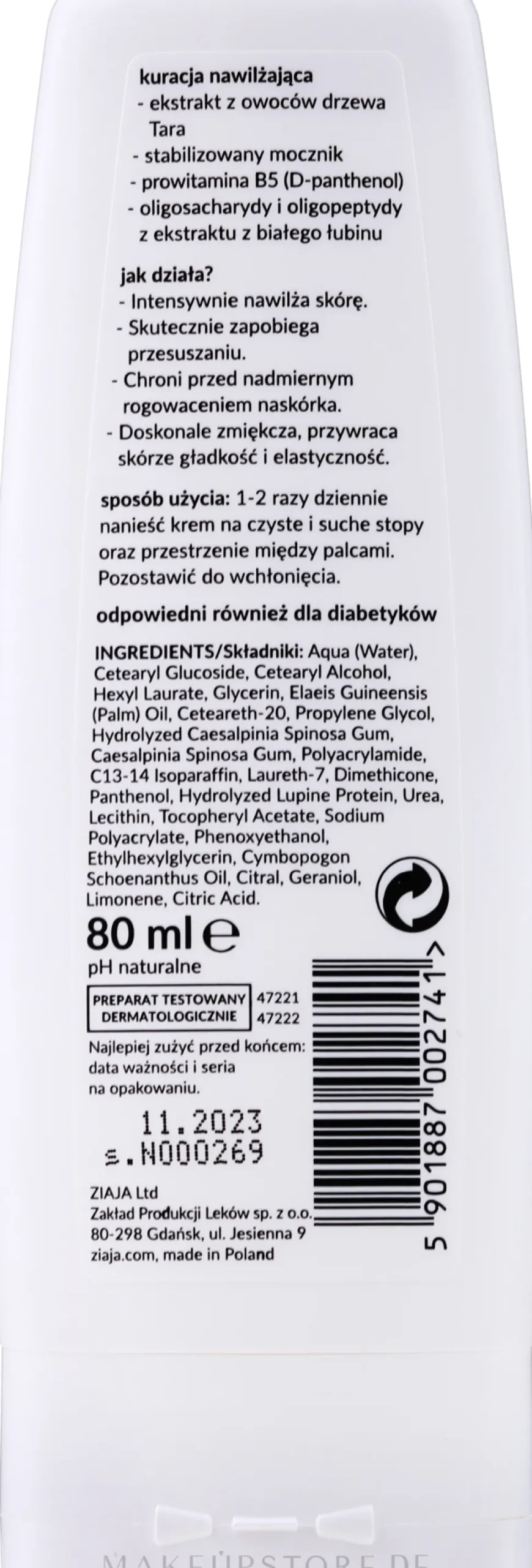 Feuchtigkeitsspendende Fußcreme