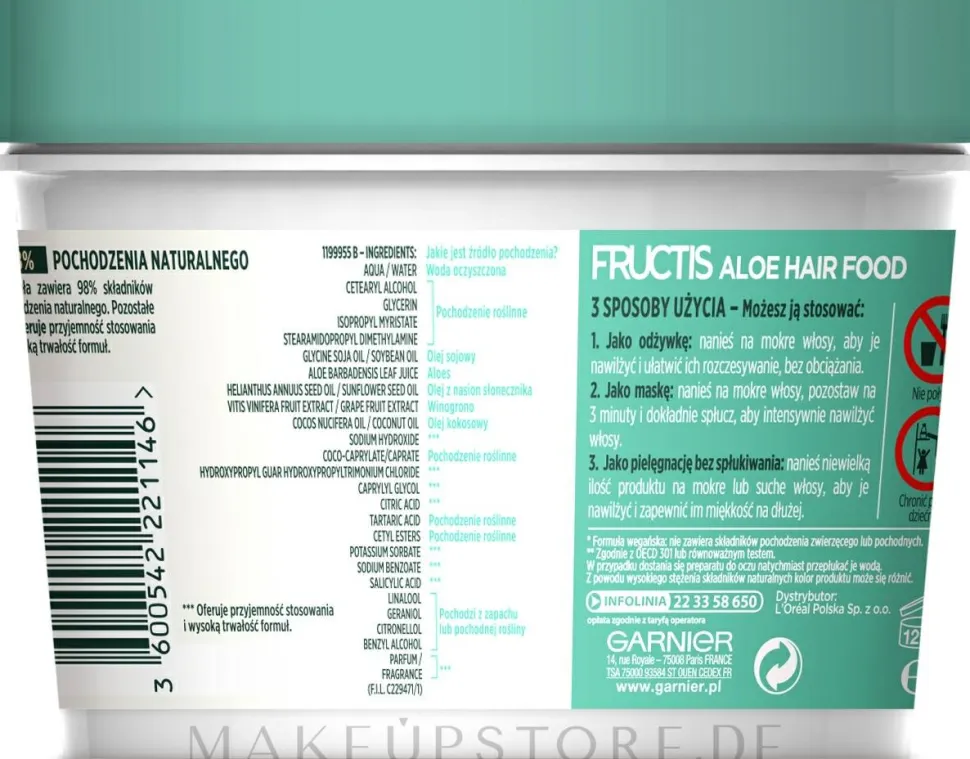 Feuchtigkeitsspendende Haarmaske mit Aloe