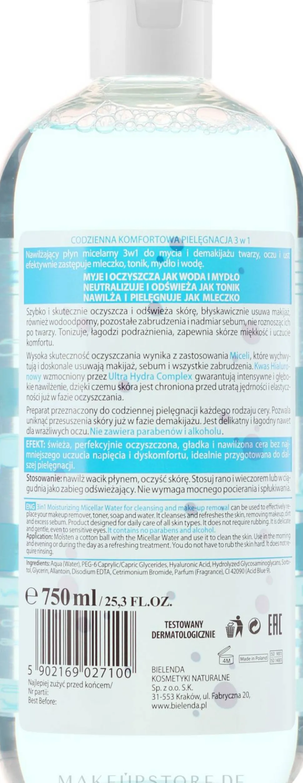 Feuchtigkeitsspendende Mizellenflüssigkeit für alle Hauttypen