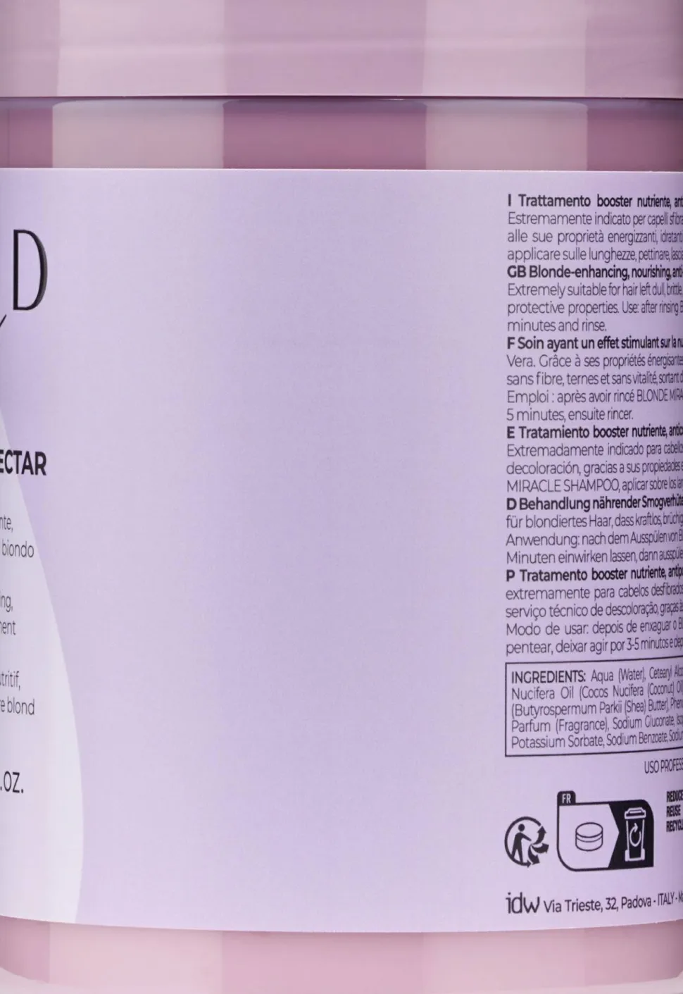 Feuchtigkeitsspendende und energetisierende Maske mit Kokosnussöl und Aloe Vera für glänzendes blondes Haar