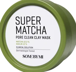 Feuchtigkeitsspendende und porenreinigende Gesichtsmaske mit Tonerde und Matcha