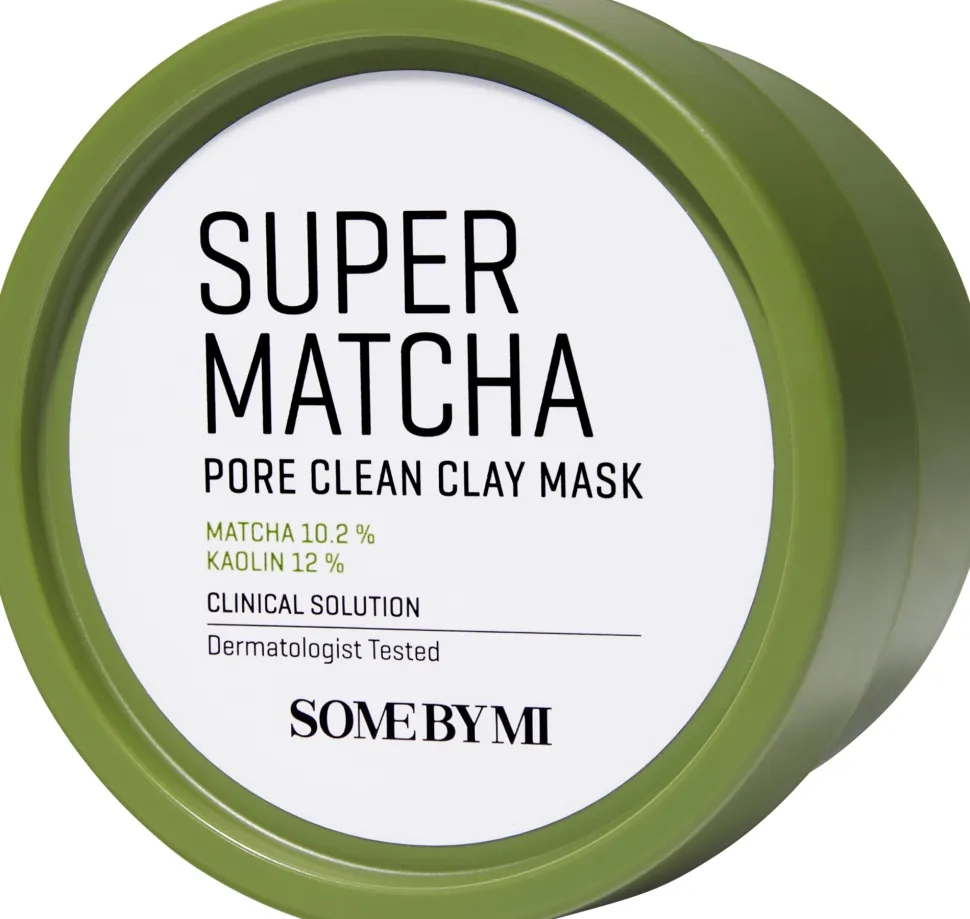 Feuchtigkeitsspendende und porenreinigende Gesichtsmaske mit Tonerde und Matcha