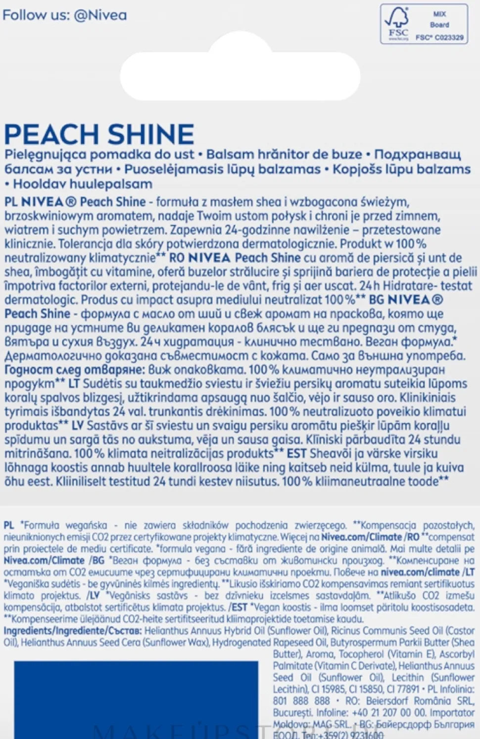 Feuchtigkeitsspendender Lippenbalsam Peach Shine