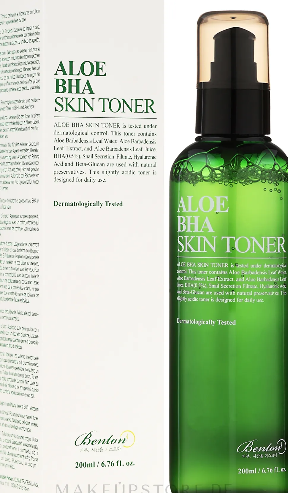 Feuchtigkeitsspendendes Gesichtstonikum mit Aloe-Wasser und Salicylsäure