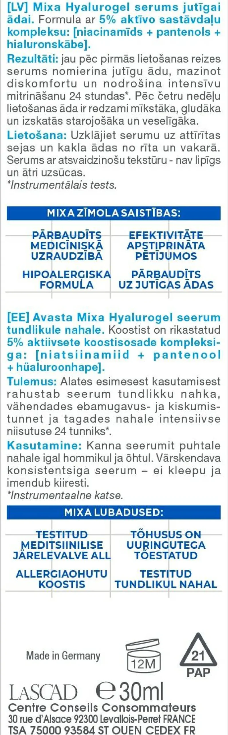 Feuchtigkeitsspendendes Gesichtsserum mit Hyaluronsäure für empfindliche Haut