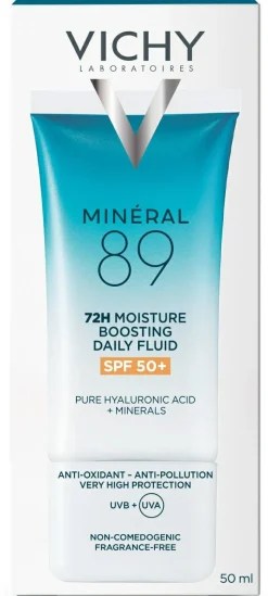 Feuchtigkeitsspendendes Sonnenschutzfluid für die Gesichtshaut SPF 50+