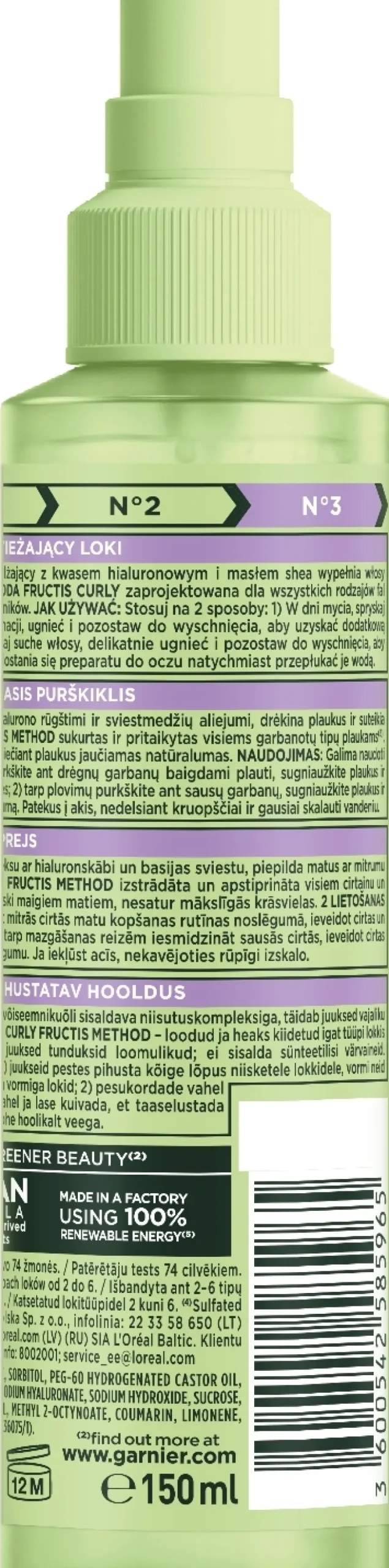 Feuchtigkeitsspendendes Spray für lockiges Haar