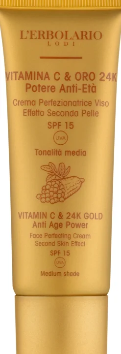 Gesichtscreme mit Vitamin C und 24 Karat Gold, mittlere Farbe