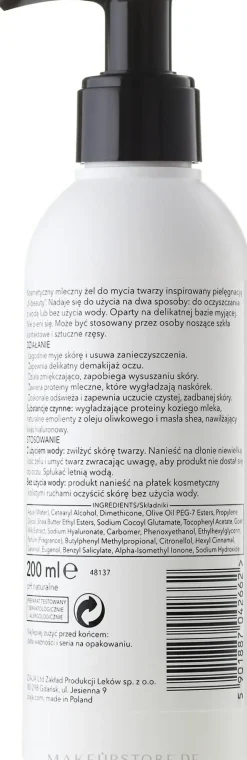 Gesichtsreinigungsgel mit Ziegenmilch