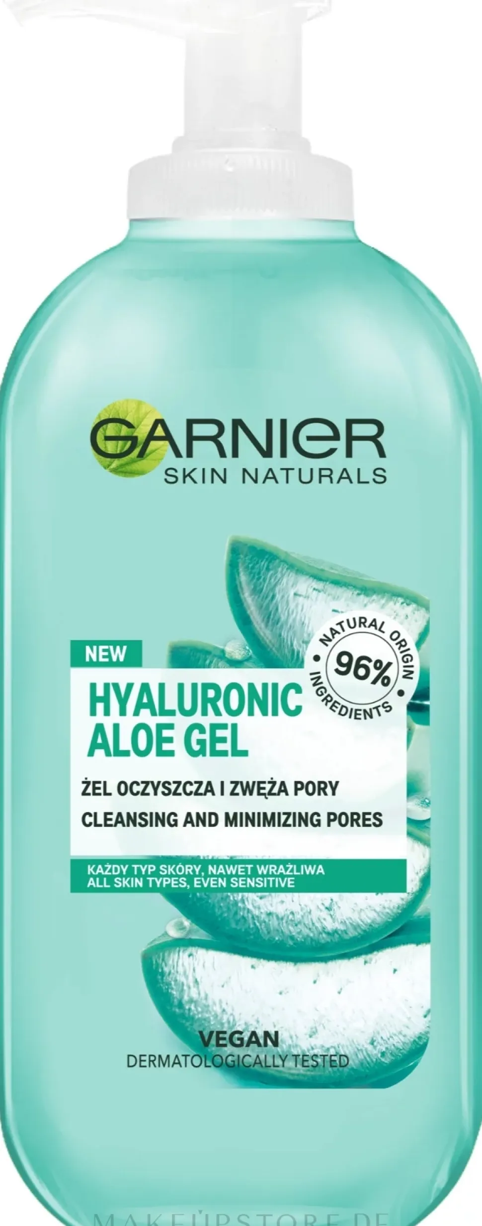 Gesichtsreinigungsgel zur Porenverfeinerung mit Hyaluronsäure und Aloe