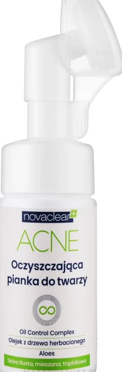 Gesichtsreinigungsschaum mit Teebaumöl und Aloe Vera für fettige und zu Akne neigende und Mischhaut