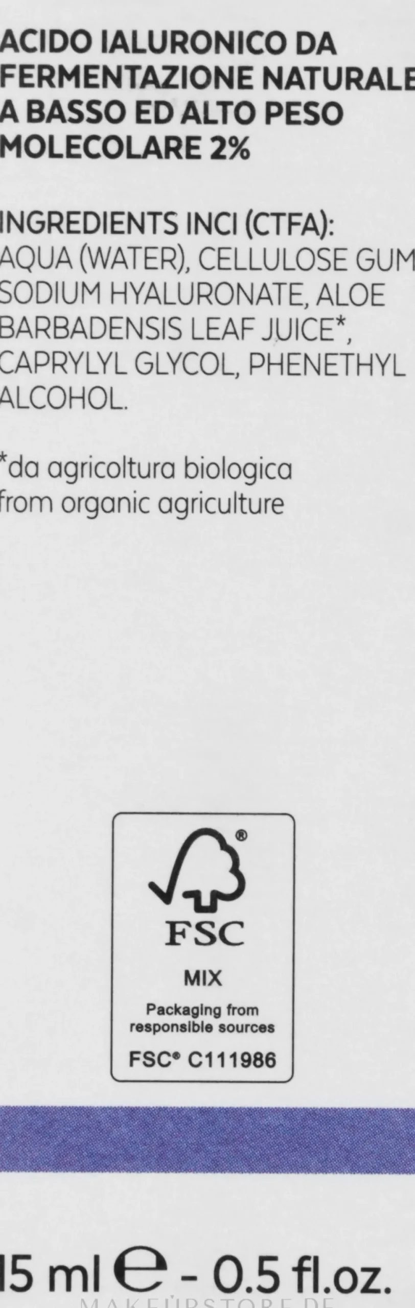 Gesichtsserum mit 2% Hyaluronsäure
