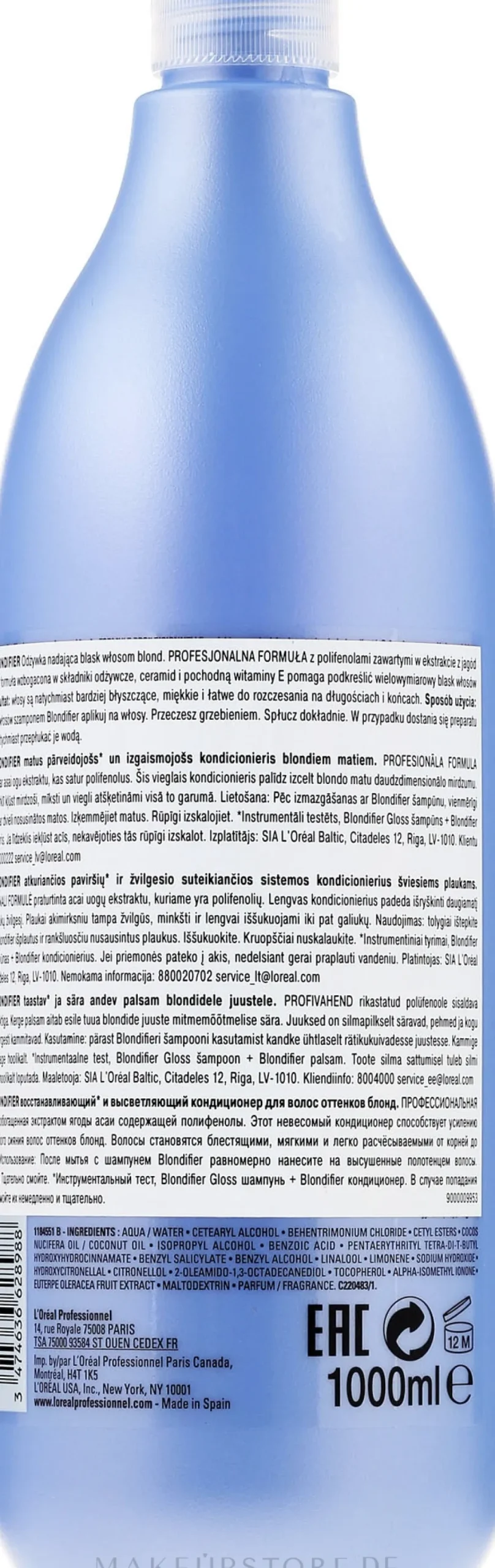 Glanzgebender und regenerierender Conditioner für blondes Haar mit Acaibeeren-Extrakt