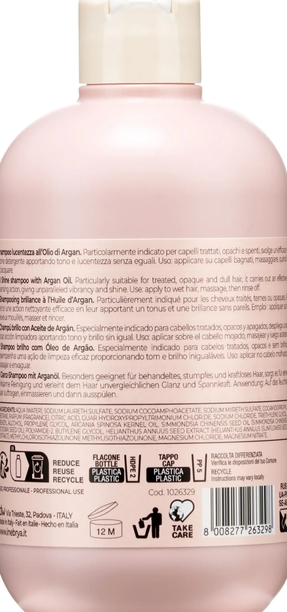 Glanz-Shampoo für behandeltes, glanzloses, stumpfes Haar mit Arganöl