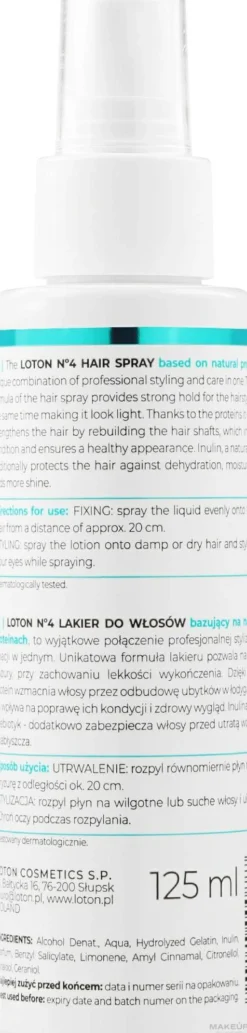 Haarspray für mehr Elastizität, stärkt und baut das Haar