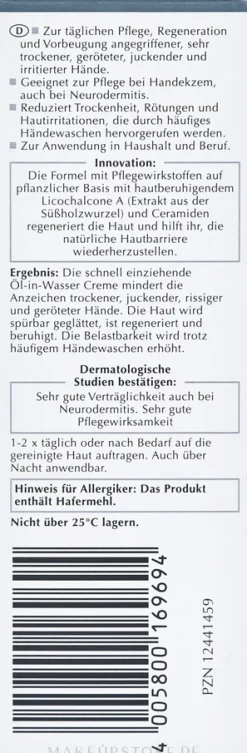 Handcreme für angegriffene, trockene, spröde Haut