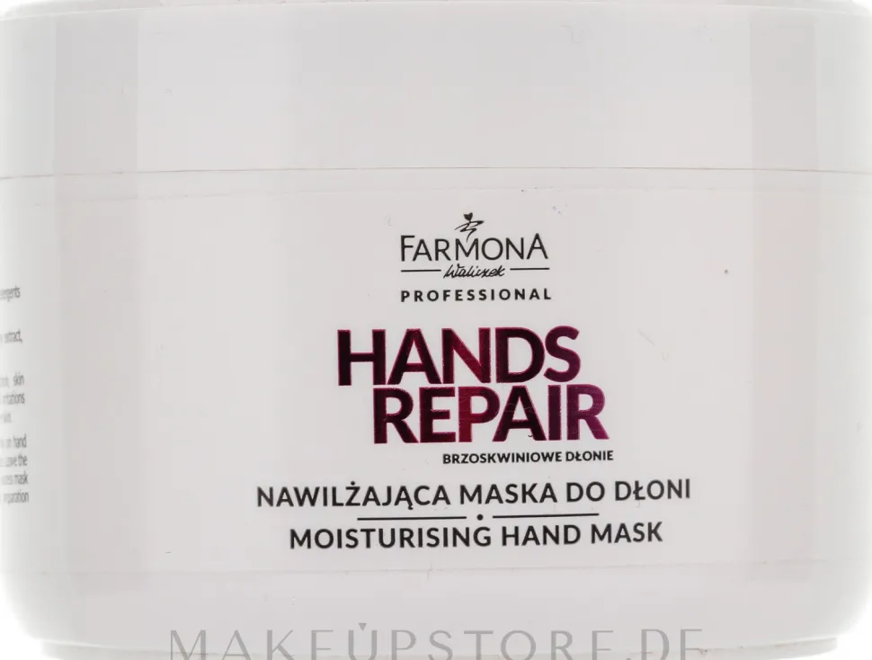 Handmaske mit Pfirsich