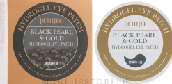 Hydrogel-Augenpatches mit Gold und mit schwarzen Perlen