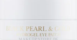 Hydrogel-Augenpatches mit Gold und mit schwarzen Perlen
