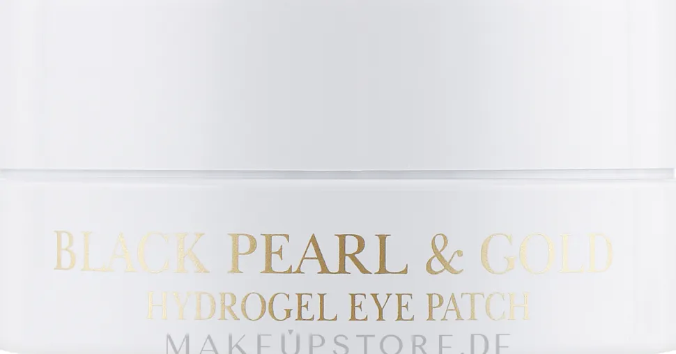 Hydrogel-Augenpatches mit Gold und mit schwarzen Perlen