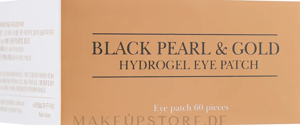 Hydrogel-Augenpatches mit Gold und mit schwarzen Perlen