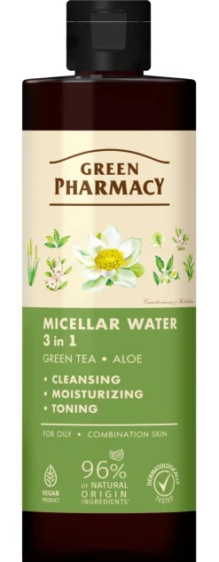 3in1 Mizellenwasser für fettige und Mischhaut mit grünem Tee und Aloe