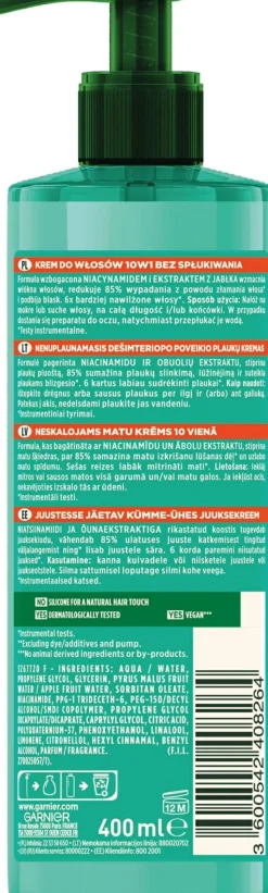 10in1 Stärkende Haarcreme gegen Haarausfall mit Apfelextrakt und Vitamin B3