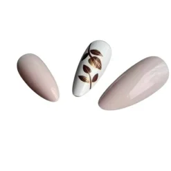 Künstliche Nägel, mandelförmig, rosa und gold, 24 Stück