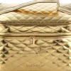 Kosmetiktasche für Reisen groß gold