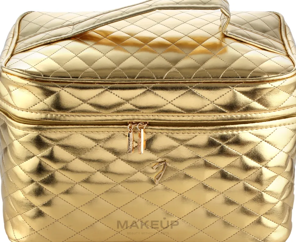 Kosmetiktasche für Reisen groß gold