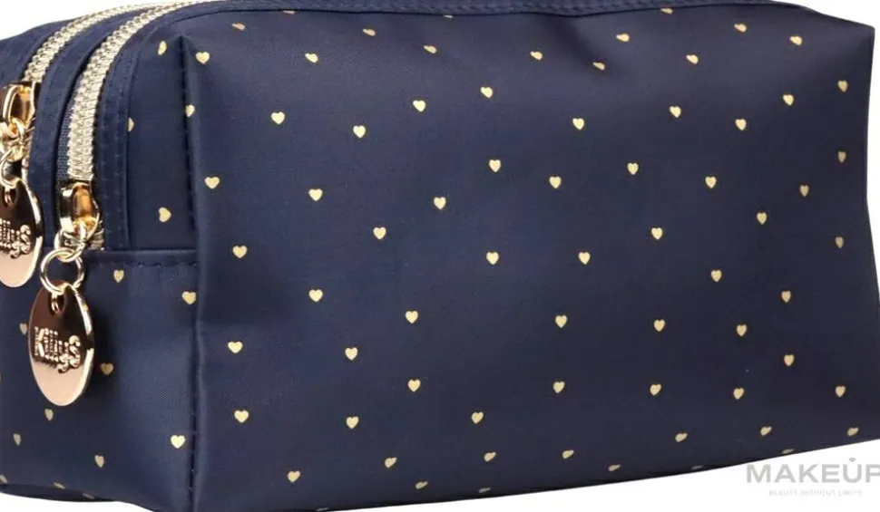 Kosmetiktasche mit doppeltem Reißverschluss „Golden Heart“
