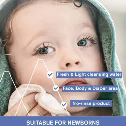 Körper- und Gesichtsreinigungswasser für Babys und Kinder ohne Ausspülen