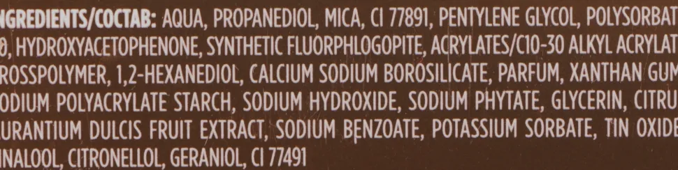 Körper-Gel-Serum mit Perlenmikropartikeln und goldenen Pigmenten