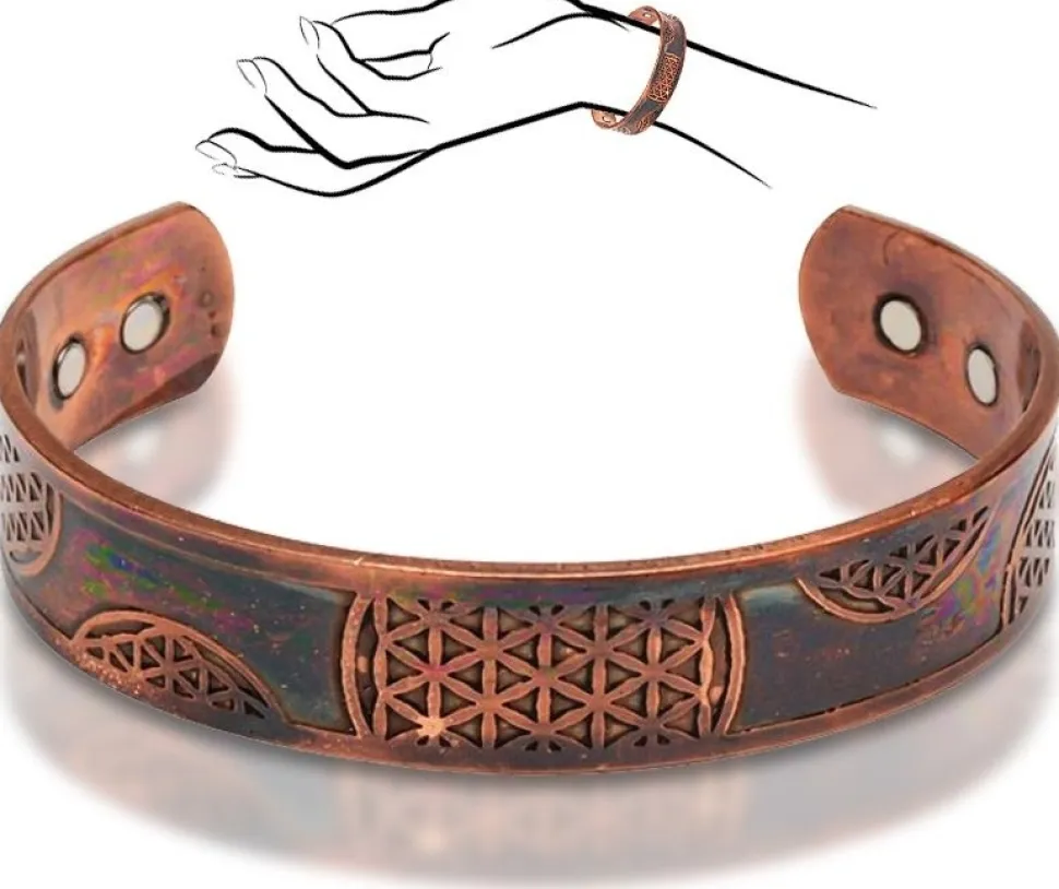 Kupferarmband mit Magneten und traditionellem Muster, 1089